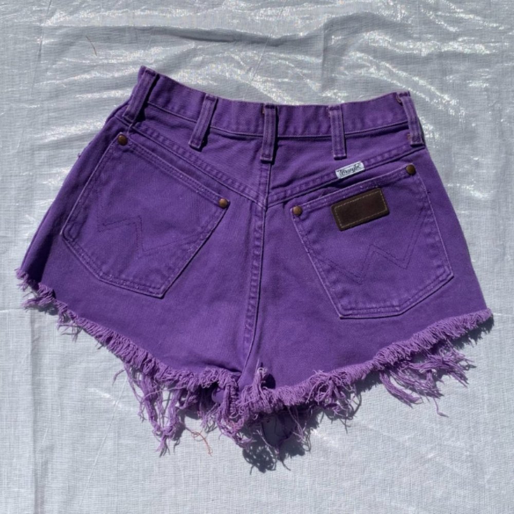 Purple Distressed Wrangler Shorts 💜